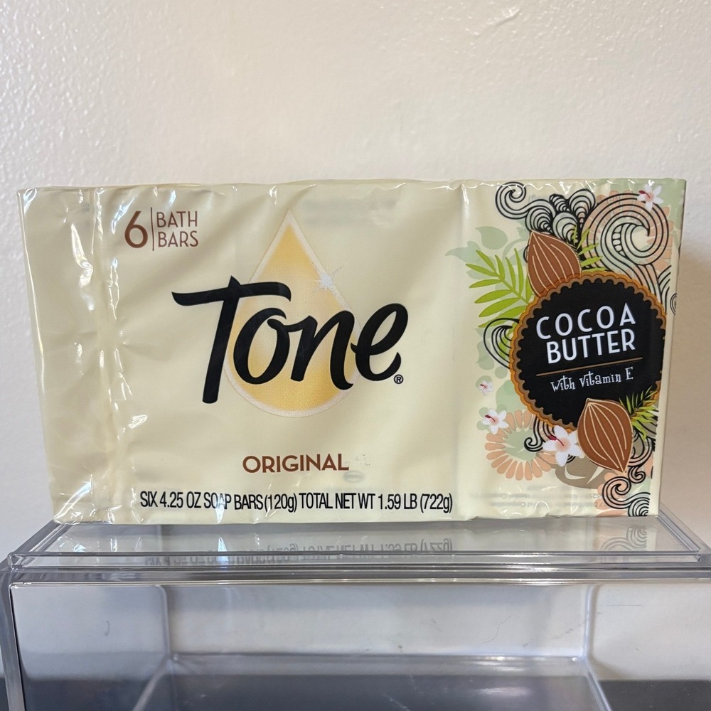 Tone Original Cocoa Butter Bath Bar Soap with Vitamin E 6 Bars NOS 2017 Unopened